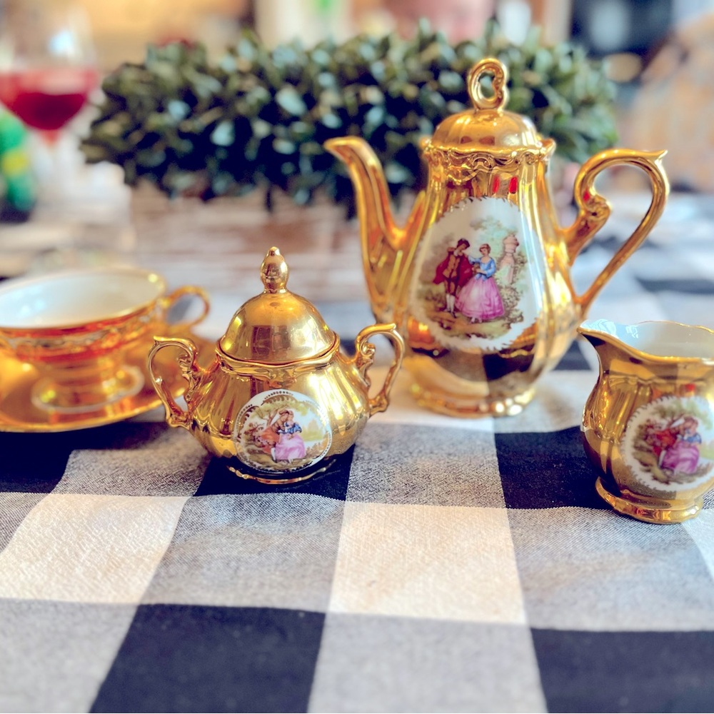 Vintage Bavaria 24 Karat Gold Porcelain Tea Set